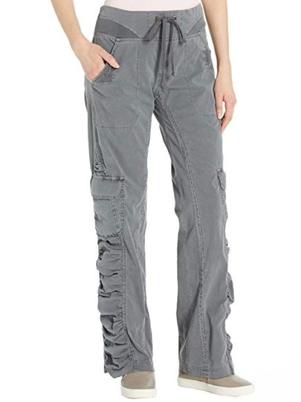 XCVI Monte Carlo gray baggy washed cargo tie waist pants size S